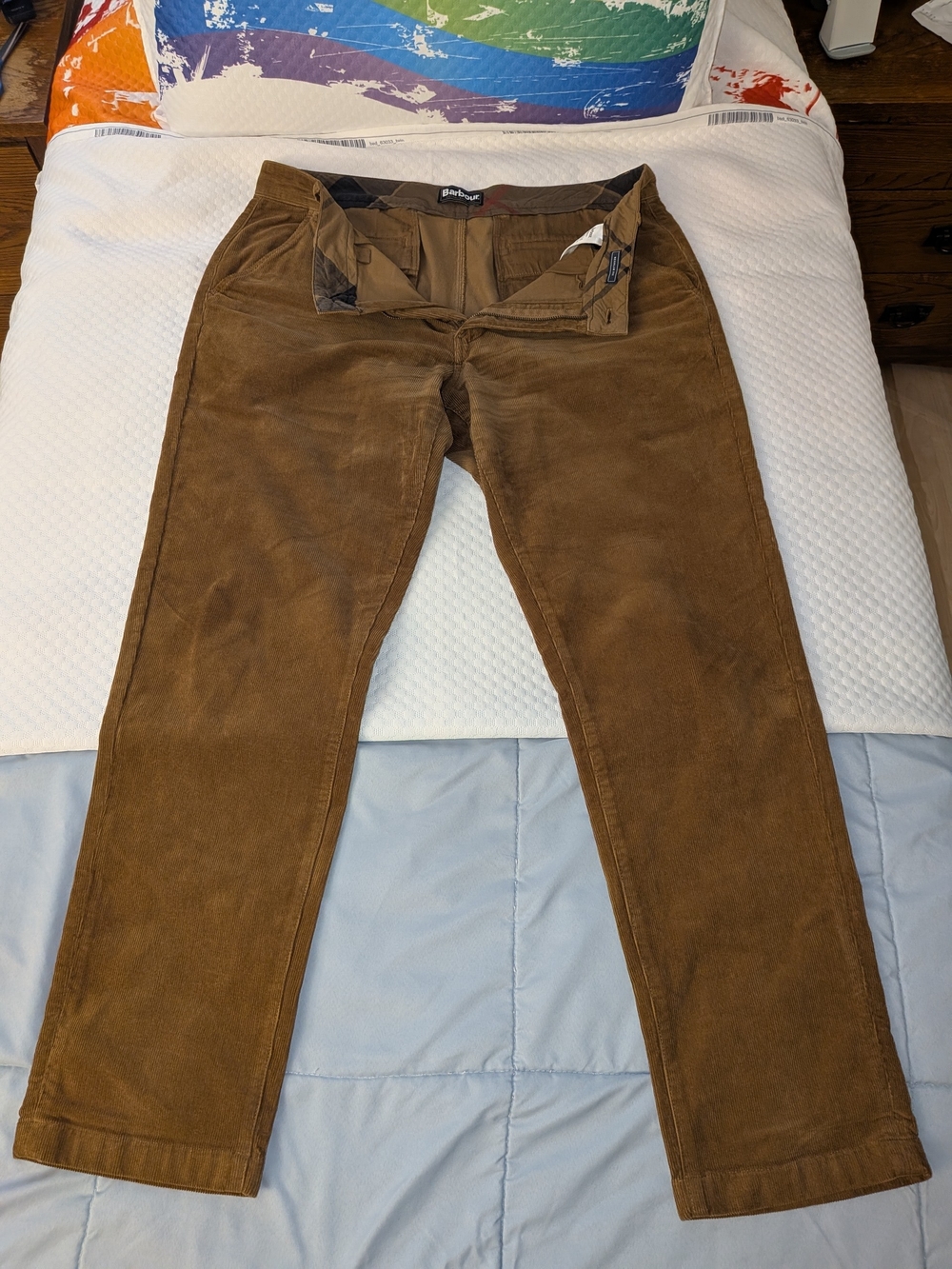 Barbour Tan Brown Corduroy Trousers